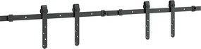 vidaXL Κιτ συρόμενης πόρτας γραφείου 122 cm από ανθρακούχο χάλυβα