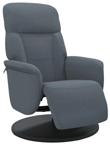 vidaXL Πολυθρόνα Relax Σκούρο Γκρι Βελούδινη με Υποπόδιο