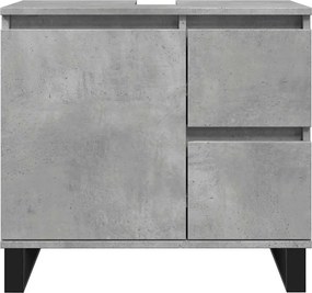 vidaXL Ντουλάπι Μπάνιου Γκρι Σκυροδέματος 65x33x60 εκ. Επεξ. Ξύλο