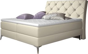 Επενδυμένο κρεβάτι Ethel με στρώμα και ανώστρωμα-140 x 200-Krem