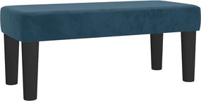 vidaXL Κρεβάτι Boxspring με Στρώμα Σκούρο Μπλε 100x200 εκ. Βελούδινο