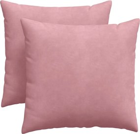 vidaXL Μαξιλάρι Καναπέ 2 pcs Ροζ 45 x 45 cm Υφασμάτινο Κορντουρά