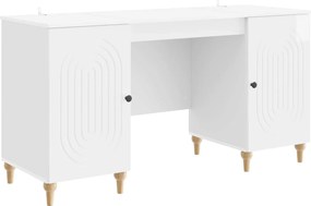 vidaXL Γραφείο Λαμπερό Λευκό 142,5 x 50 x 75 εκ. Επεξεργασμένο Ξύλο