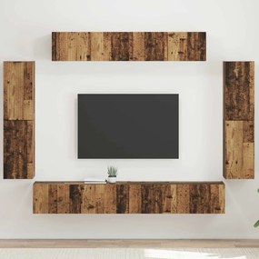 vidaXL Ντουλάπι TV 8 pcs Παλιό ξύλο