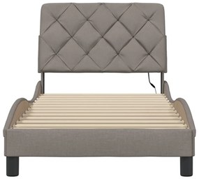 Σκελετός Κρεβατιού με LED Χωρίς Στρώμα Taupe 90x190 εκ. - Μπεζ-Γκρι