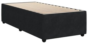 vidaXL Κρεβάτι Boxspring με Στρώμα Μαύρο 90x190 εκ. Βελούδινο