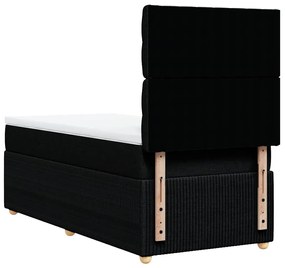 vidaXL Κρεβάτι Boxspring με Στρώμα Μαύρο 100 x 200 εκ. Υφασμάτινο