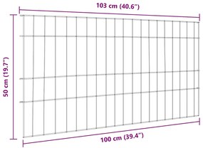 vidaXL Σετ φράχτη για λιμνούλες 5 pcs Πράσινο 100 x 50 cm Ατσάλι