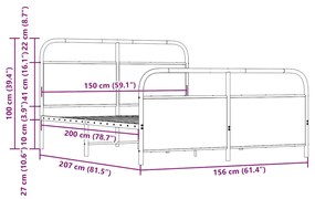 ΣΚΕΛΕΤΟΣ ΚΡΕΒ. ΧΩΡΙΣ ΣΤΡΩΜΑ ΚΑΦΕ ΔΡΥΣ 150X200 ΕΚ. ΜΕΤΑΛΛΙΚΟ 3318663