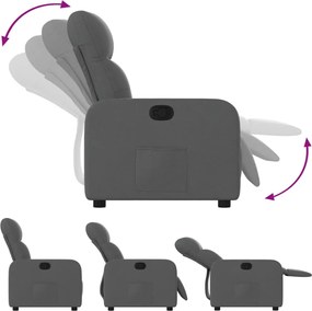 vidaXL Πολυθρόνα Ανακλινόμενη Σκούρο Γκρι Υφασμάτινη