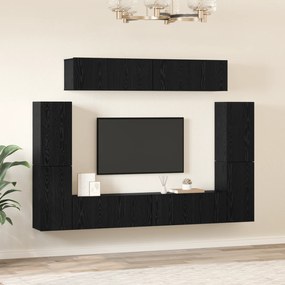 vidaXL Σετ επίπλου τηλεόρασης 8 pcs Μαύρη Δρυς 80 x 30 x 30.5 εκ