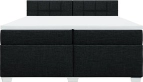 vidaXL Κρεβάτι Boxspring με Στρώμα Μαύρο 200x200 εκ. Υφασμάτινο