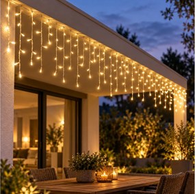 ΣΥΡΜΆΤΙΝΑ &amp; PVC ΛΑΜΠΆΚΙΑ LED ICICLE LIGHTS 180LED WW