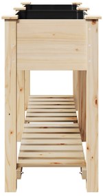 vidaXL Γλάστρα Κήπου με Ράφι 161x43x76 εκ Μασίφ Ξύλο Πεύκου