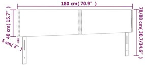 vidaXL Κεφαλάρι Κρεβατιού LED Ανοιχτό Γκρι 180x5x78/88 εκ. Υφασμάτινο