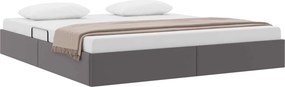 vidaXL Κρεβάτι Οθωμανικού Τύπου Γκρι 180 x 200 cm Τεχνητό Δέρμα