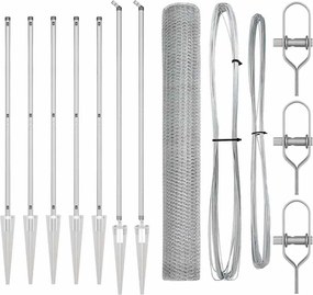 vidaXL Στύλος Περιφράξεων Ασημί 10 x 1,2 μ (13 mm πλέγμα) Ατσάλι