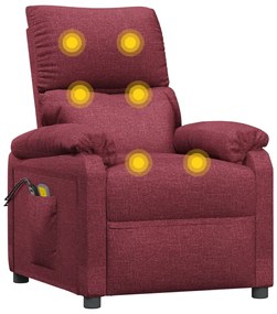 vidaXL Πολυθρόνα Μασάζ Ηλεκτρική Μπορντό Υφασμάτινη