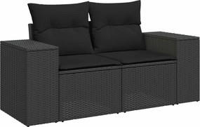 vidaXL Σετ Καναπέ Κήπου 10 pcs Μαύρο συνθετικό ρατάν