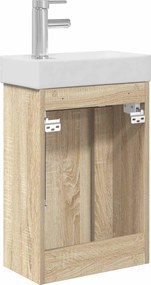 vidaXL Μονάδα μπάνιου με βρύση Sonoma Δρυς 40,5 x 22,5 x 62 εκ.