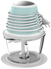 Πολυκόπτης Tesla FC510BWS, 350 W, 1lt, Γυάλινο δοχείο, Δύο λεπίδες , Λευκό-Τιρκουάζ