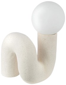 Επιτραπέζιο Φωτιστικό Organic Ceramic Beige White 18X17X30Cm 18X17X30Cm