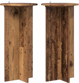 vidaXL Βάση φυτών 2 τεμ. Παλαιωμένο ξύλο 40 x 40 x 80 cm