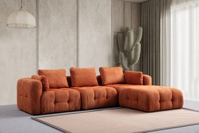 Corner Sofa Amaris 3 Seater With Pouffe - Orange Orange