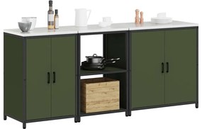 vidaXL Σετ Αποθήκευσης Κουζίνας 3 pcs Ελιά Πράσινη 210 x 50 x 92 εκ