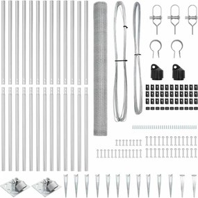 vidaXL Στύλος Περιφράξεων Ασημί 25 x 1,6 μ (25 mm δίχτυ) Ατσάλι