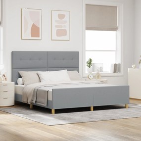 vidaXL Κρεβάτι Φωτεινό Γκρι 180x200 εκ. Ύφασμα
