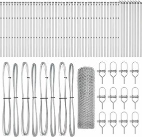 vidaXL Στύλος Περιφράξεων Ασημί 100 x 0,6 μ (25 mm πλέγμα) Ατσάλι