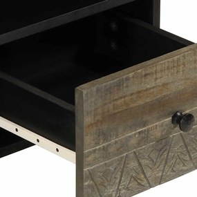 vidaXL Έπιπλο Τηλεόρασης Μαύρο 100 x 33 x 46 εκ. από Μασίφ Ξύλο Μάνγκο