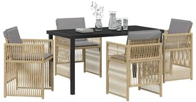 vidaXL Σέτ φαγητού για κήπο 5 pcs Μπεζ Χάλυβας με επίστρωση πούδρας