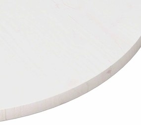 vidaXL Επιφάνεια Τραπεζιού Στρογγυλή Λευκή Ø90x3 εκ. Μασίφ Ξύλο Πεύκου