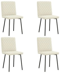 vidaXL Καρέκλες Τραπεζαρίας 4 τεμ. Κρεμ Βελούδινες