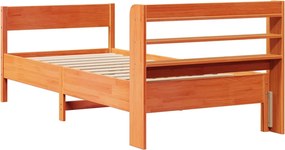 vidaXL Σκελετός Κρεβ. Χωρίς Στρώμα Καφέ Κεριού 100x200 εκ Μασίφ Πεύκο