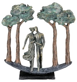 Γλυπτό -Under Trees- Ζευγάρι Μοτίβο Πολυρεζίνη Μπρονζέ 7x29x30cm