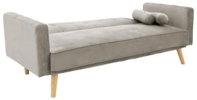 Καναπές-κρεβάτι Success pakoworld 3θέσιος βελούδο γκρι 190x80x84εκ - Βελούδο - 035-000066