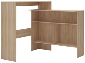 vidaXL Τραπέζι Μπαρ με 2 Επιφάνειες Χρώμα Δρυός 130 x 40 x 120 εκ.