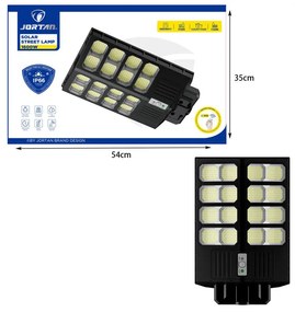 Jortan Led Αδιάβροχο Ηλιακό Φωτιστικό Δρόμου 1600W με Ανιχνευτή Κίνησης Και Τηλεχειριστήριο IP66 - Solar Street Lamp