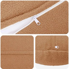 vidaXL Κάλυμμα Μαξιλαριού 6 pcs HEERLEN Μπεζ Ø 30 cm Μπουκλέ