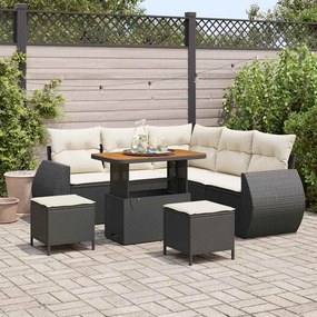 vidaXL Σετ Καναπέ Κήπου 8 pcs Μαύρο συνθετικό ρατάν
