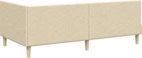 vidaXL Κρεβάτι Γωνίας Κρεμ 90 x 200 cm Ύφασμα