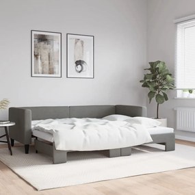Καναπές Κρεβάτι Συρόμενος Σκούρο Γκρι 80 x 200 εκ. Υφασμάτινος - Γκρι