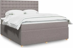 vidaXL Κρεβάτι Boxspring με Στρώμα Taupe 180x200 εκ. Υφασμάτινο