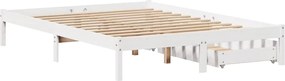 vidaXL Σκελετός Κρεβ. Χωρίς Στρώμα Λευκό 160x200 εκ Μασίφ Πεύκο