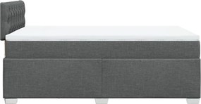 vidaXL Κρεβάτι Boxspring με Στρώμα Σκούρο Γκρι 120x200 εκ. Υφασμάτινο