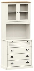 vidaXL Βιτρίνα VIGO Λευκή 80 x 40 x 176 εκ. από Μασίφ Ξύλο Πεύκου