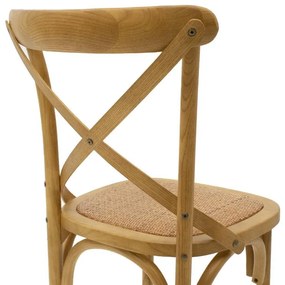 Σκαμπό μπαρ Reid ξύλο sonoma-έδρα καφέ rattan 45x52x116 εκ.